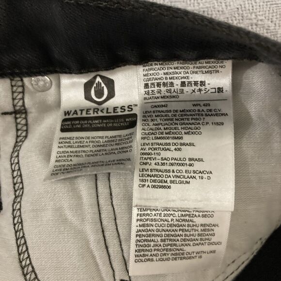 Levis Jeans 550 Mens 40x36 Relaxed Fit Jeans Black Denim Dark Wash Straight Leg - Picture 5 of 12